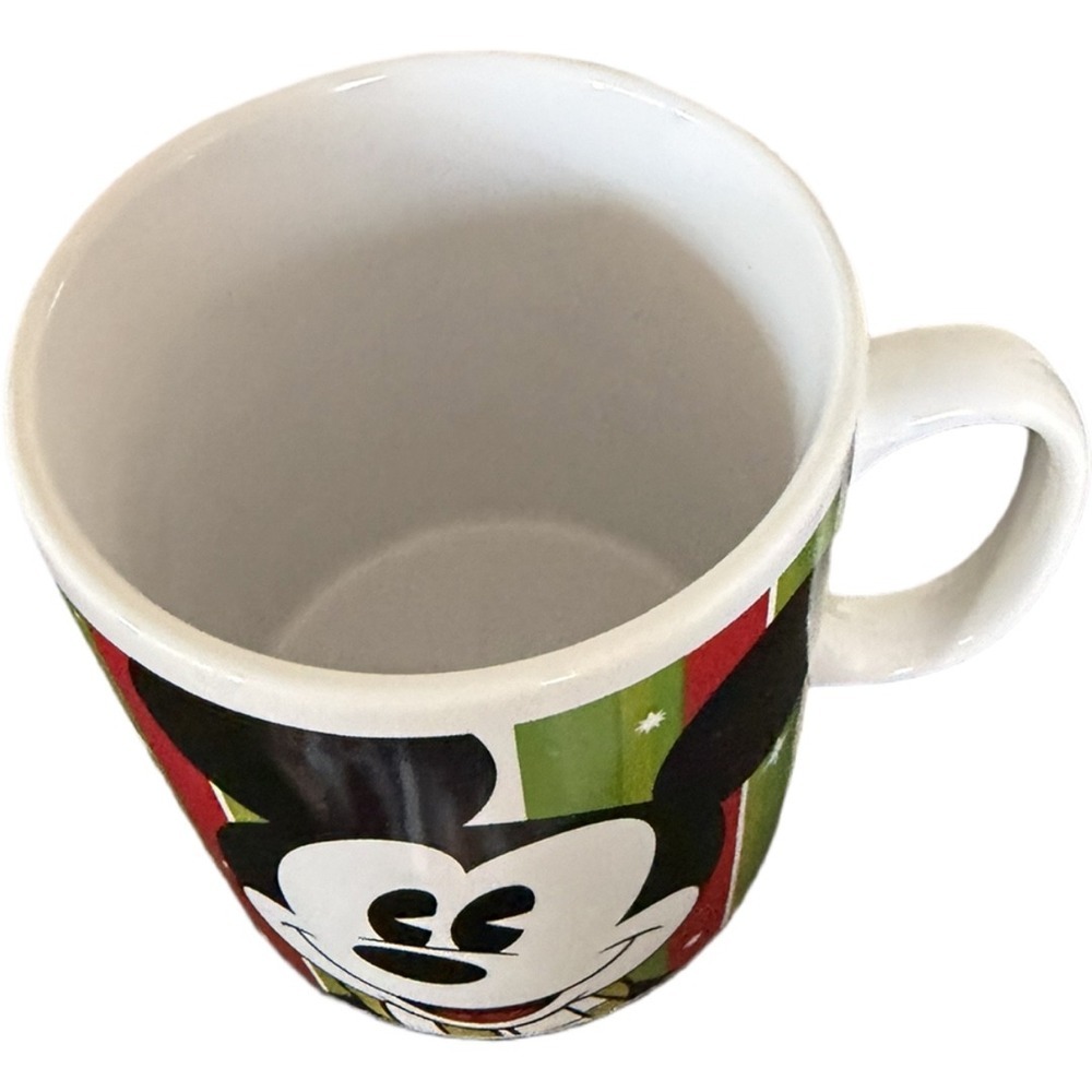 Mickey XL 24 Ounce Coffee Mug Holiday Scarf Disney Striped Drinking Cup - Picture 2 of 6